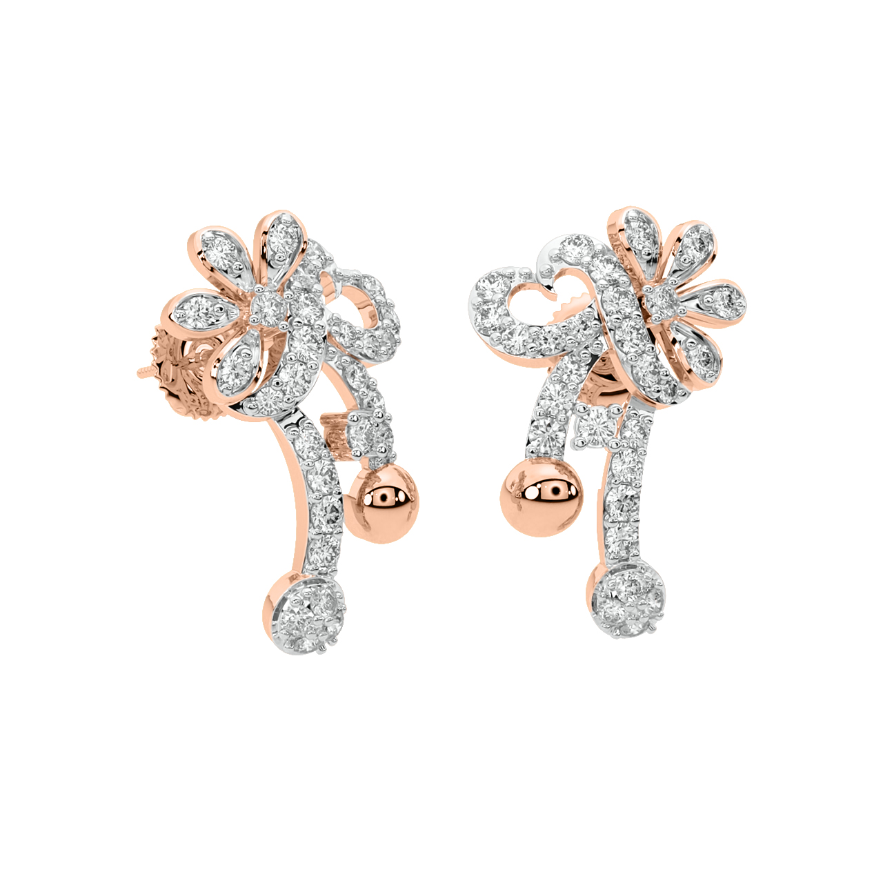 Loren Round Diamond Stud Earrings